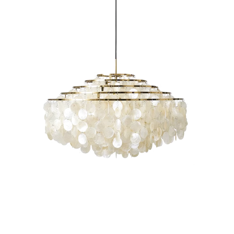 Lustra Suspension Lampe Anneau Rond en Coquillage - Neutralighting