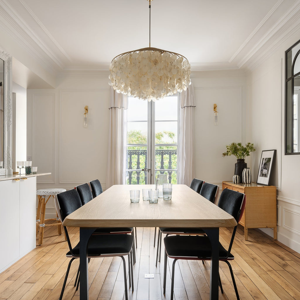 Lustra Suspension Lampe Anneau Rond en Coquillage - Neutralighting