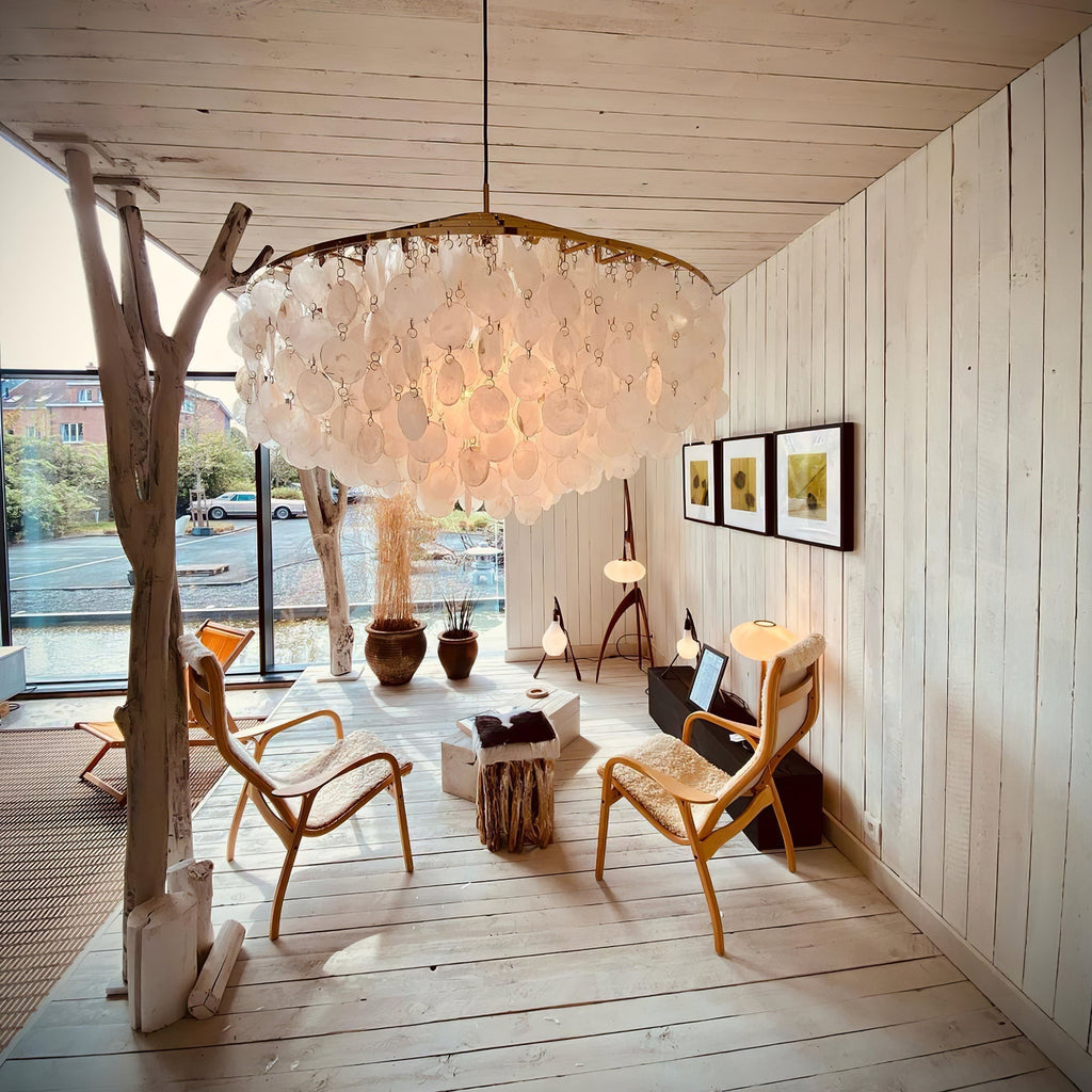 Lustra Suspension Lampe Anneau Rond en Coquillage - Neutralighting