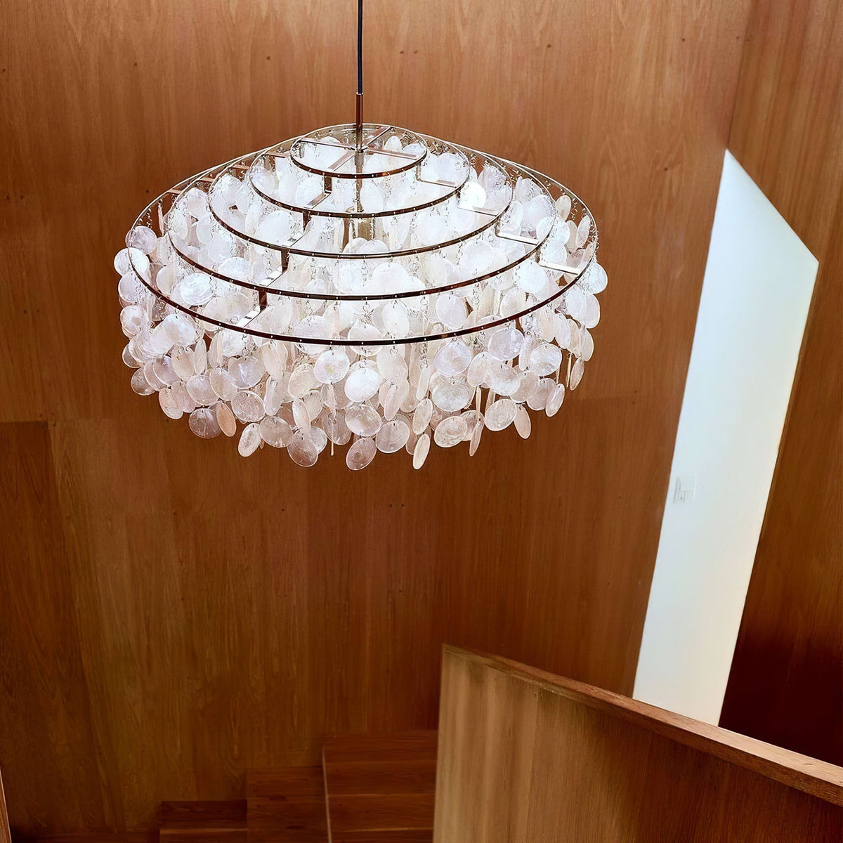 Lustra Suspension Lampe Anneau Rond en Coquillage - Neutralighting
