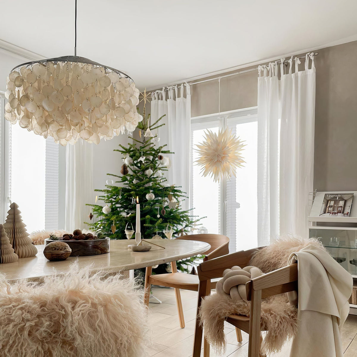 Lustra Suspension Lampe Anneau Rond en Coquillage - Neutralighting