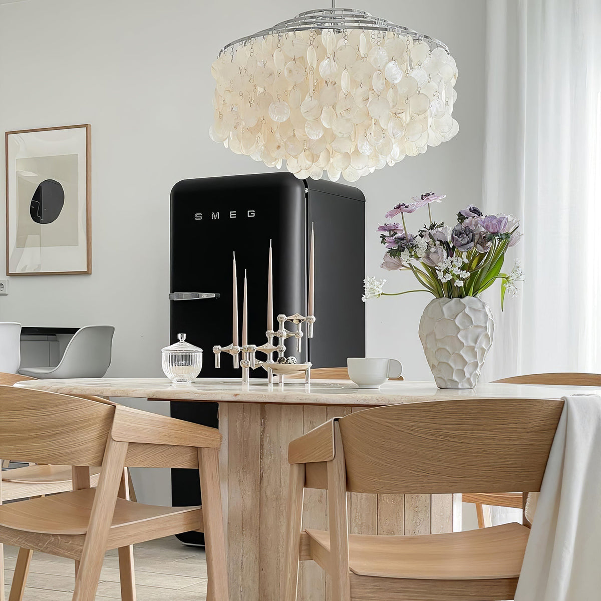 Lustra Suspension Lampe Anneau Rond en Coquillage - Neutralighting