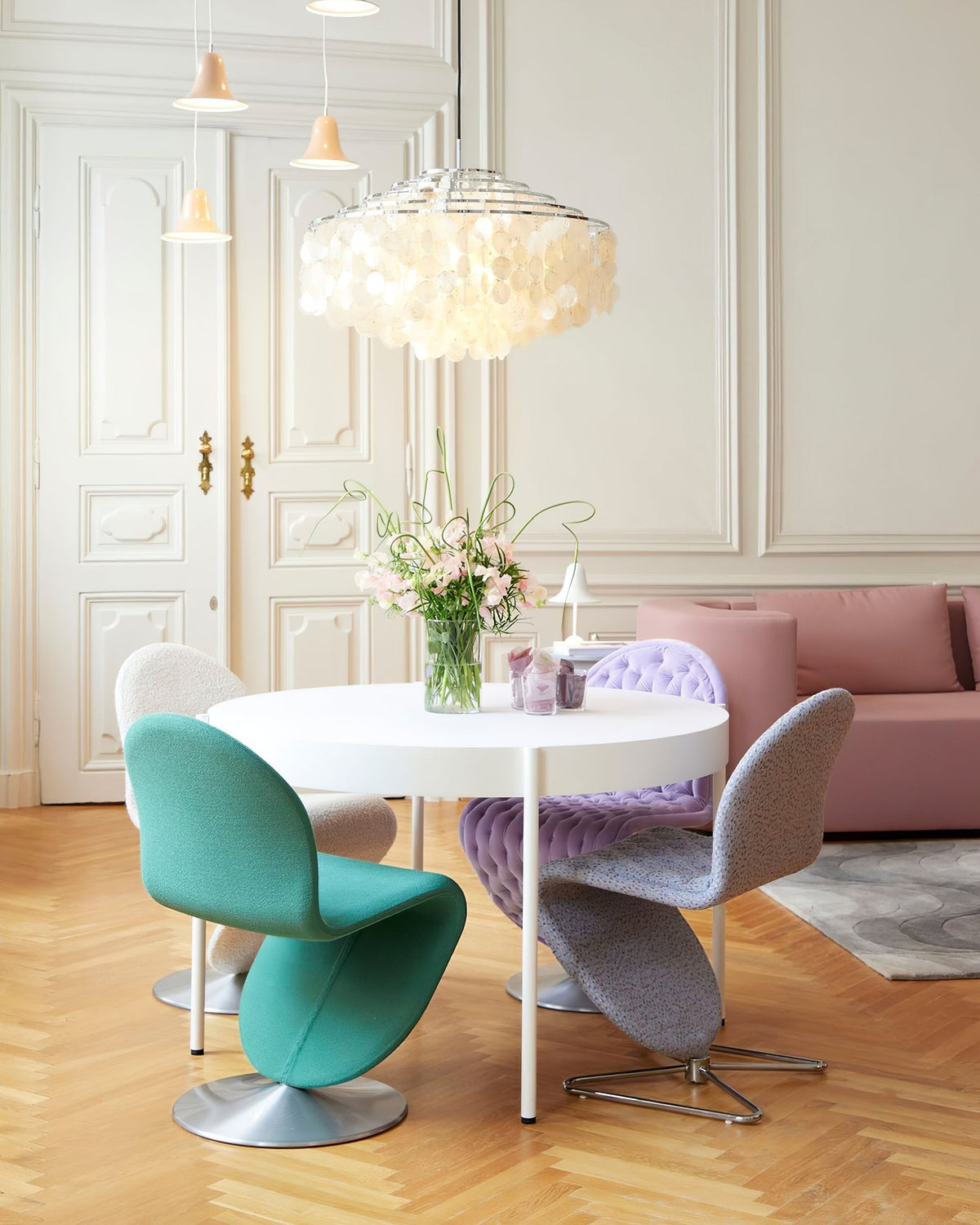 Lustra Suspension Lampe Anneau Rond en Coquillage - Neutralighting