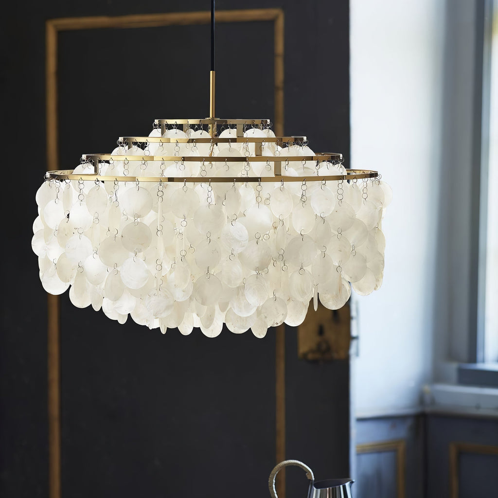 Lustra Suspension Lampe Anneau Rond en Coquillage - Neutralighting