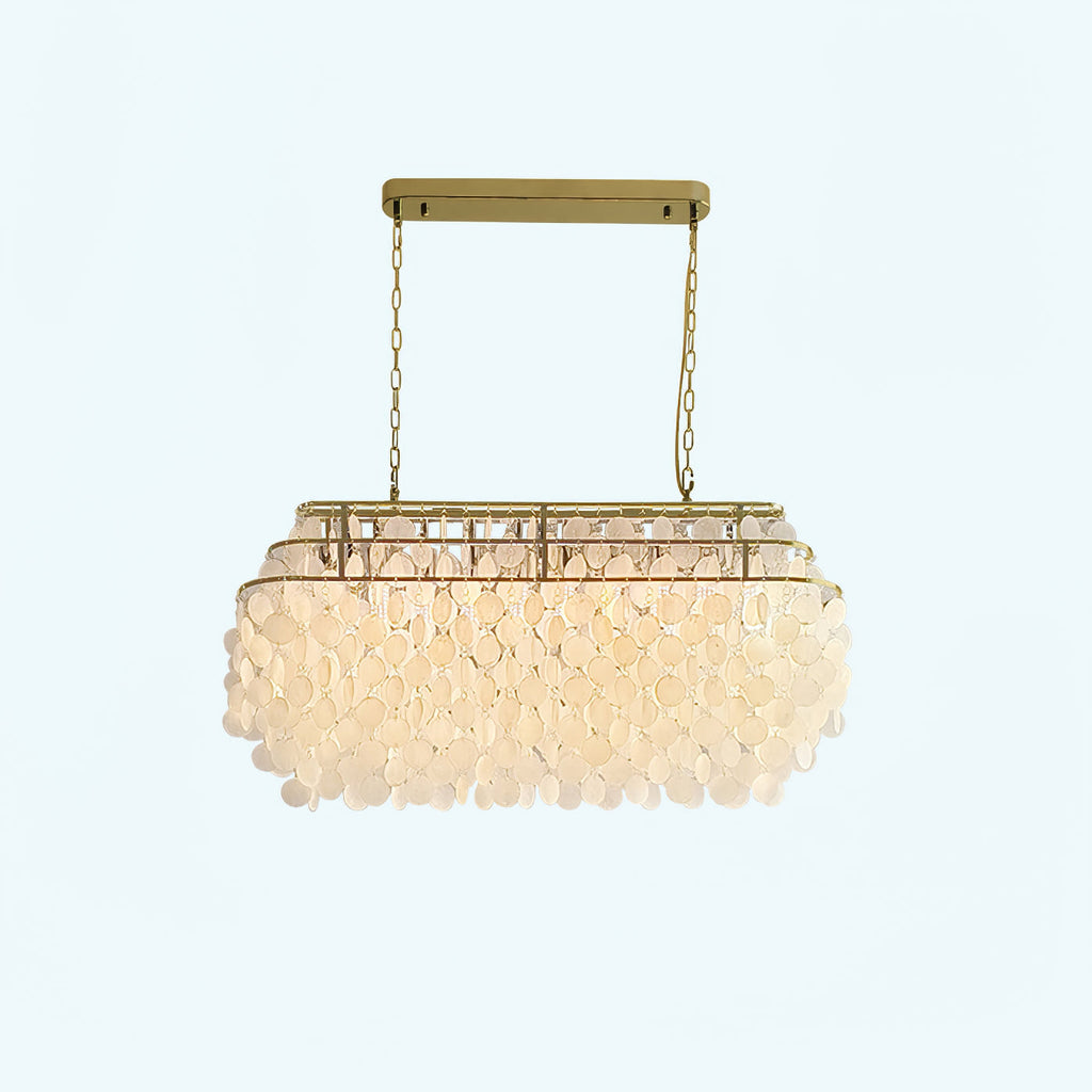 Lustra Suspension Lampe Anneau Rond en Coquillage - Neutralighting
