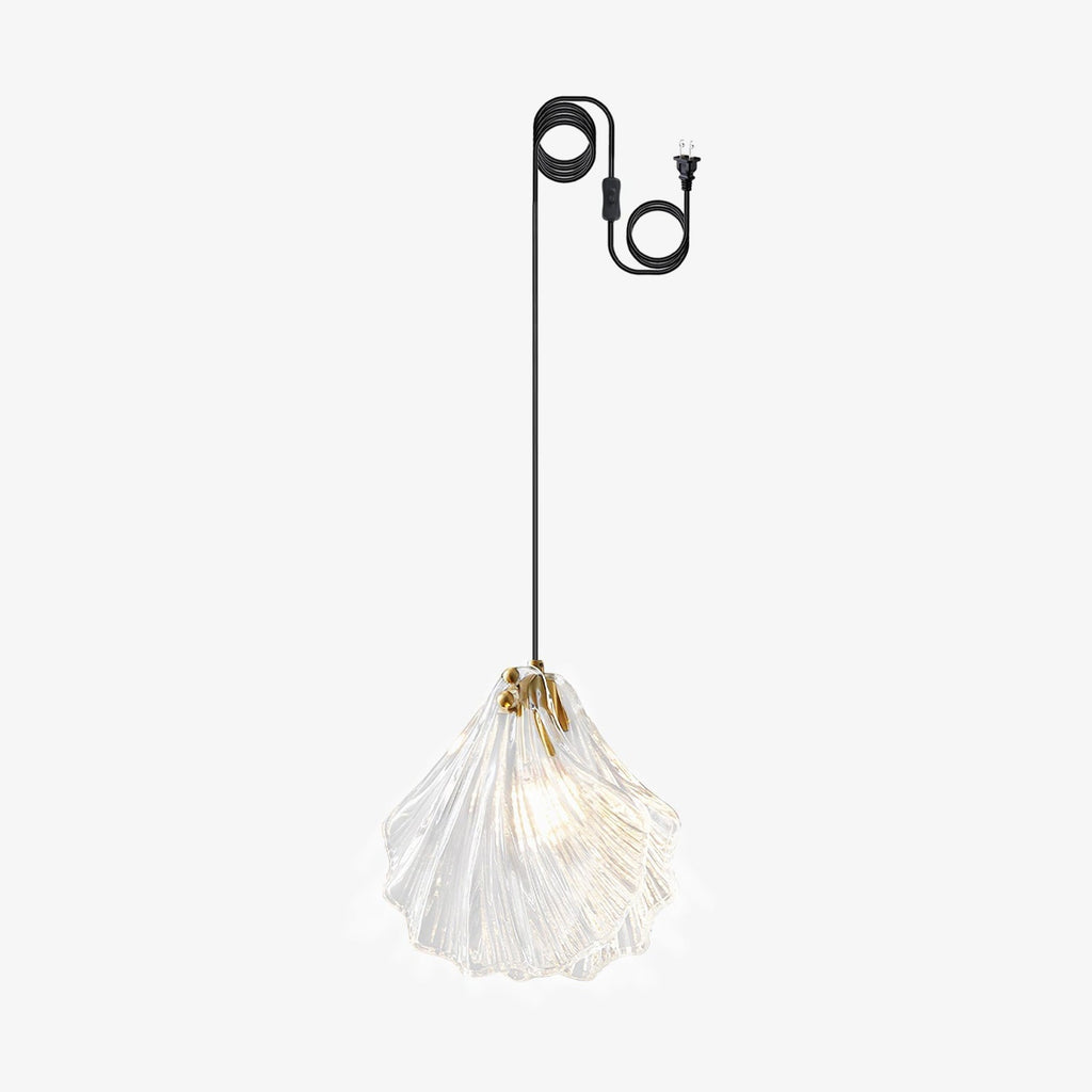 Veliraris Lampe Pendante Mini Swag en Verre Coquillage Art Nordic - Neutralighting