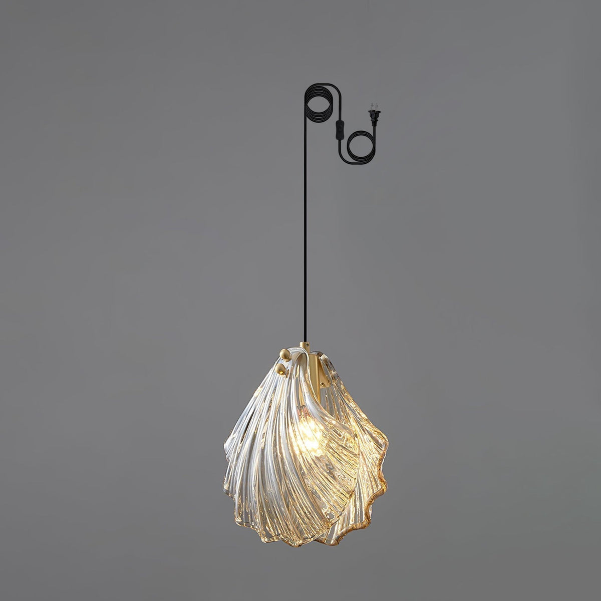 Veliraris Lampe Pendante Mini Swag en Verre Coquillage Art Nordic - Neutralighting