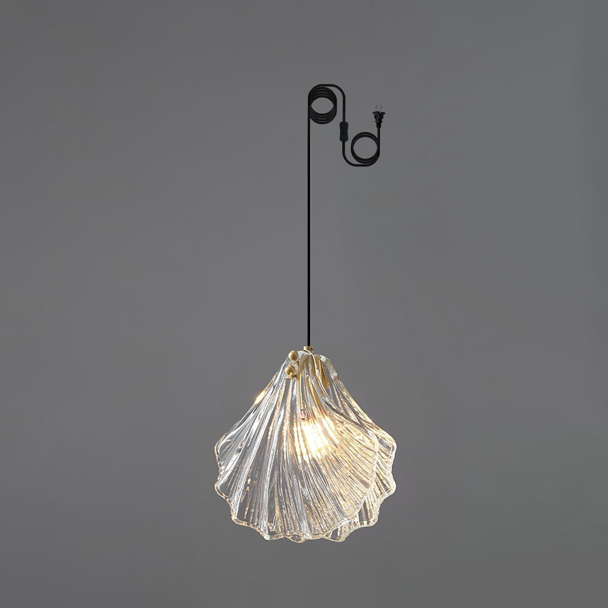 Veliraris Lampe Pendante Mini Swag en Verre Coquillage Art Nordic - Neutralighting