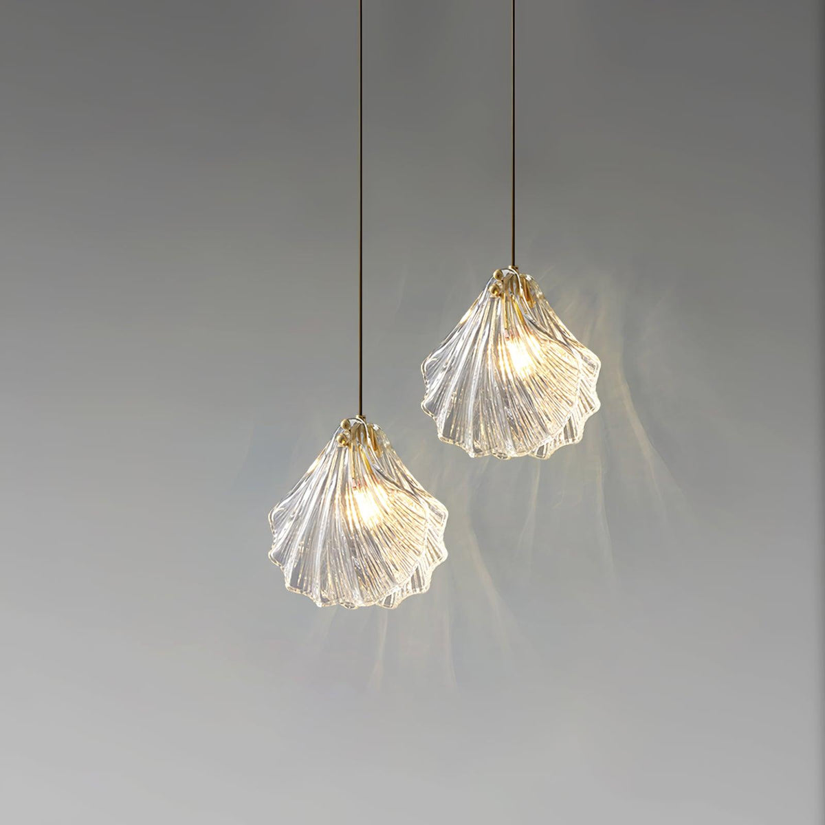 Veliraris Lampe Pendante Mini Swag en Verre Coquillage Art Nordic - Neutralighting