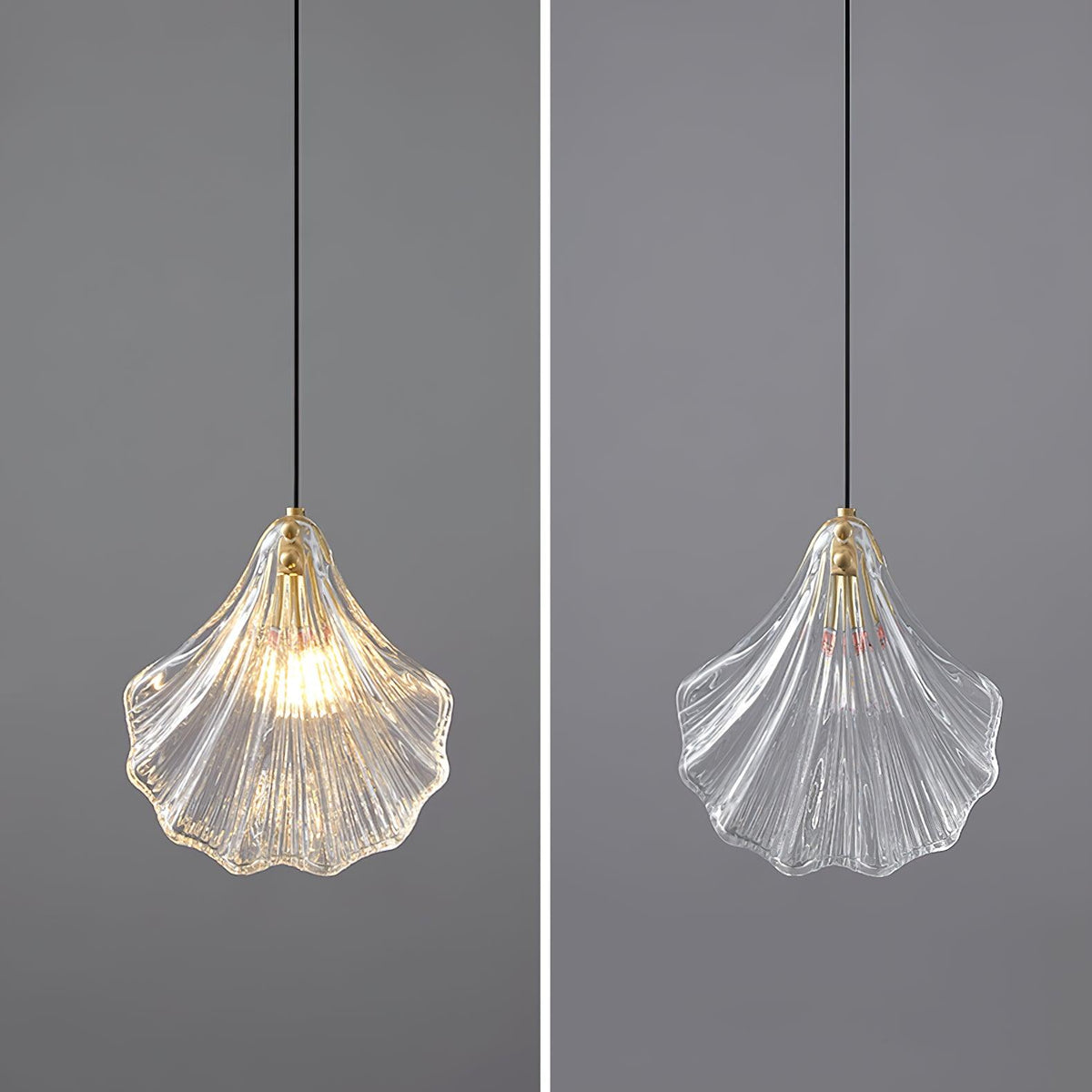 Veliraris Lampe Pendante Mini Swag en Verre Coquillage Art Nordic - Neutralighting