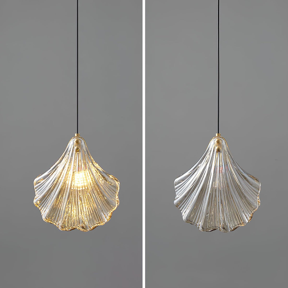 Veliraris Lampe Pendante Mini Swag en Verre Coquillage Art Nordic - Neutralighting
