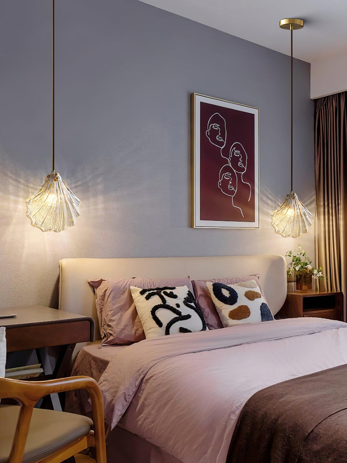 Veliraris Lampe Pendante Mini Swag en Verre Coquillage Art Nordic - Neutralighting