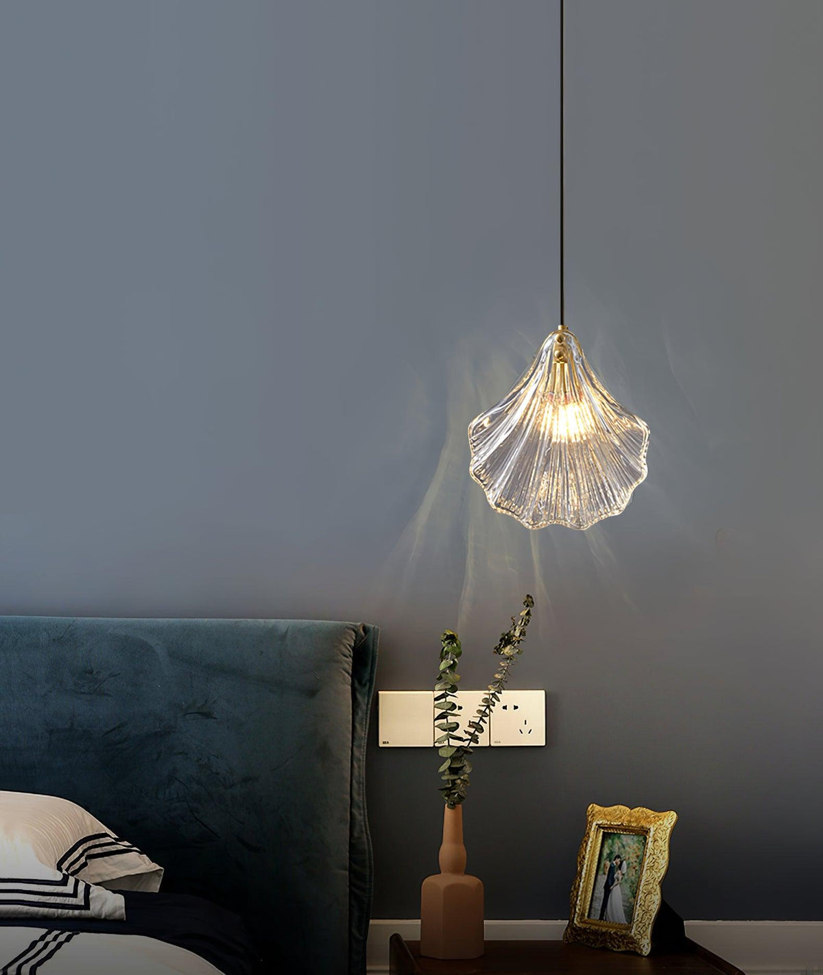 Veliraris Lampe Pendante Mini Swag en Verre Coquillage Art Nordic - Neutralighting