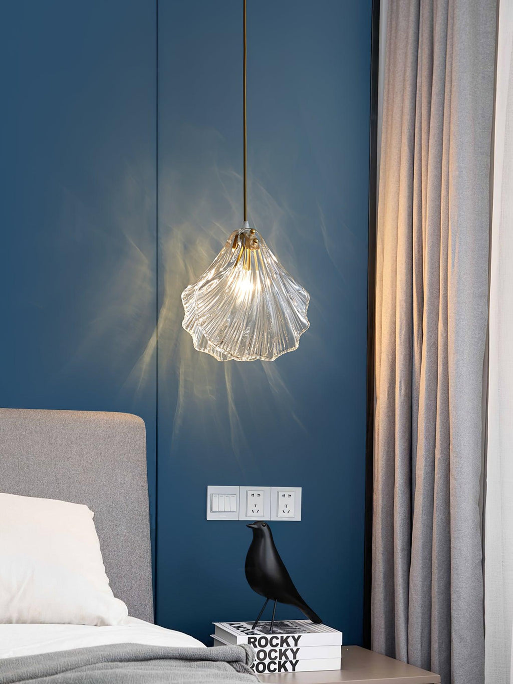 Veliraris Lampe Pendante Mini Swag en Verre Coquillage Art Nordic - Neutralighting