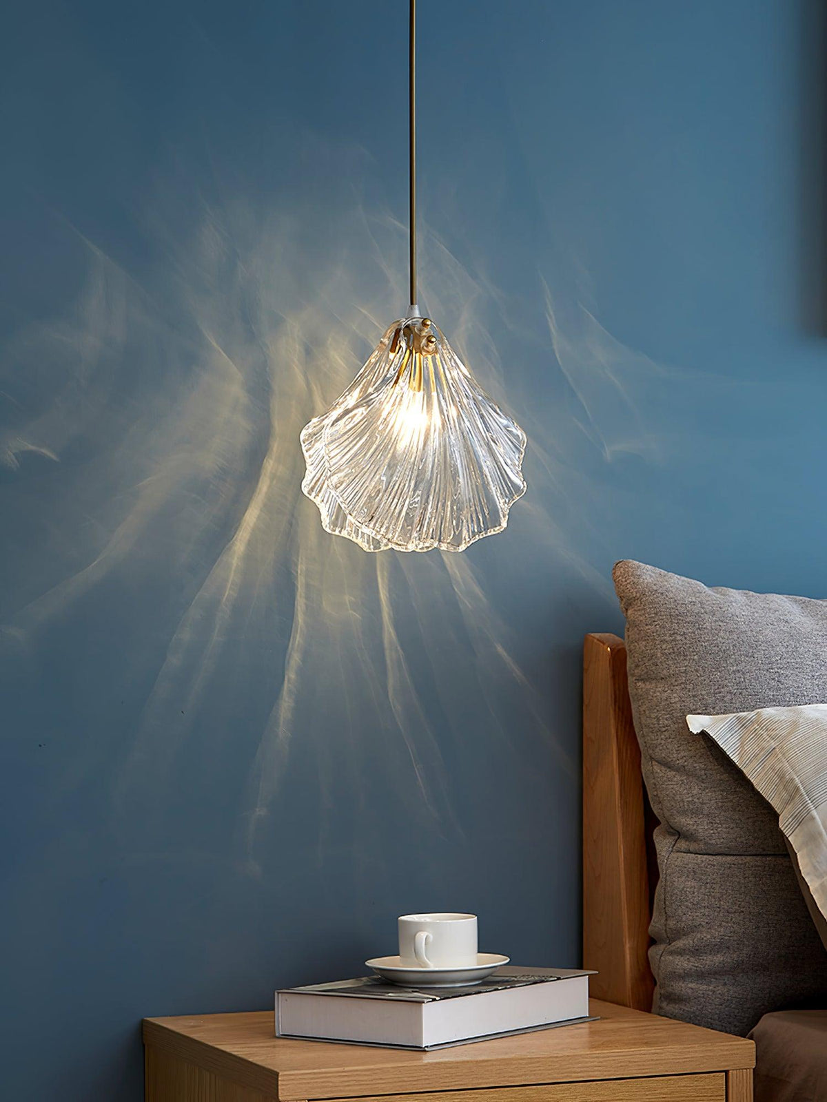 Veliraris Lampe Pendante Mini Swag en Verre Coquillage Art Nordic - Neutralighting
