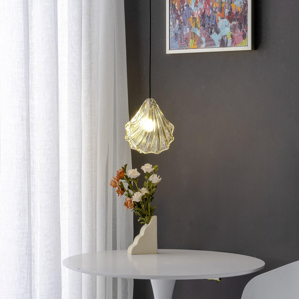 Veliraris Lampe Pendante Mini Swag en Verre Coquillage Art Nordic - Neutralighting