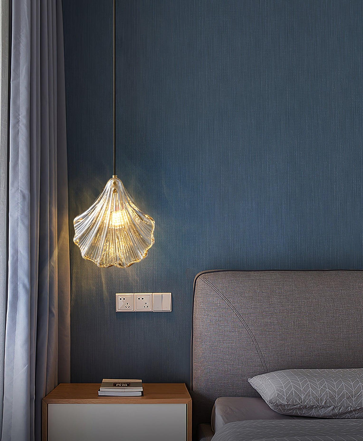 Veliraris Lampe Pendante Mini Swag en Verre Coquillage Art Nordic - Neutralighting