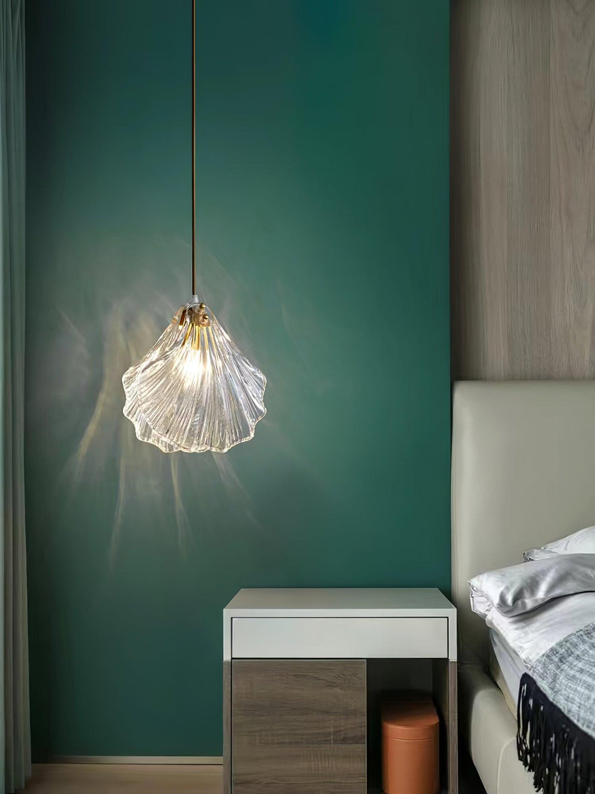 Veliraris Lampe Pendante Mini Swag en Verre Coquillage Art Nordic - Neutralighting