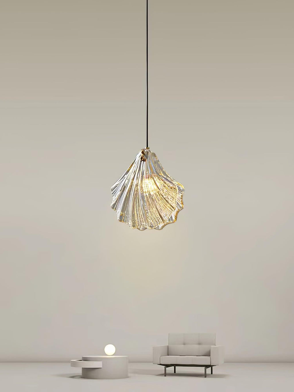 Veliraris Lampe Pendante Mini Swag en Verre Coquillage Art Nordic - Neutralighting