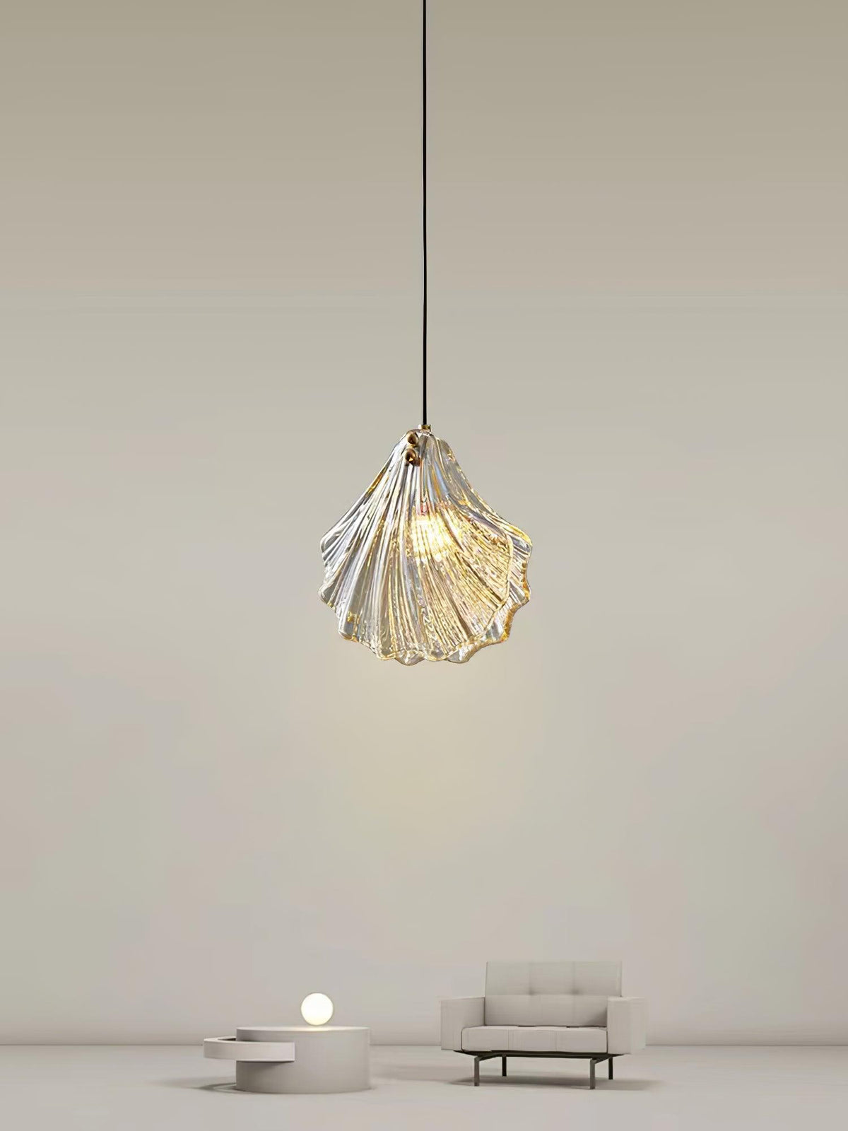 Solara Suspension en Verre Coquillage Artistique Élégante - Neutralighting