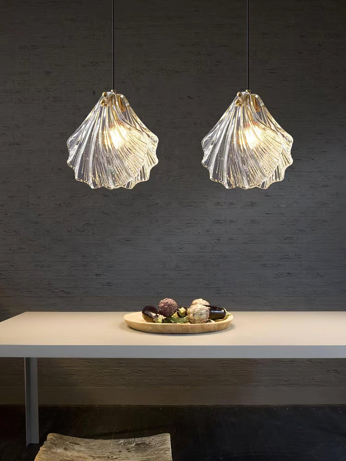 Veliraris Lampe Pendante Mini Swag en Verre Coquillage Art Nordic - Neutralighting