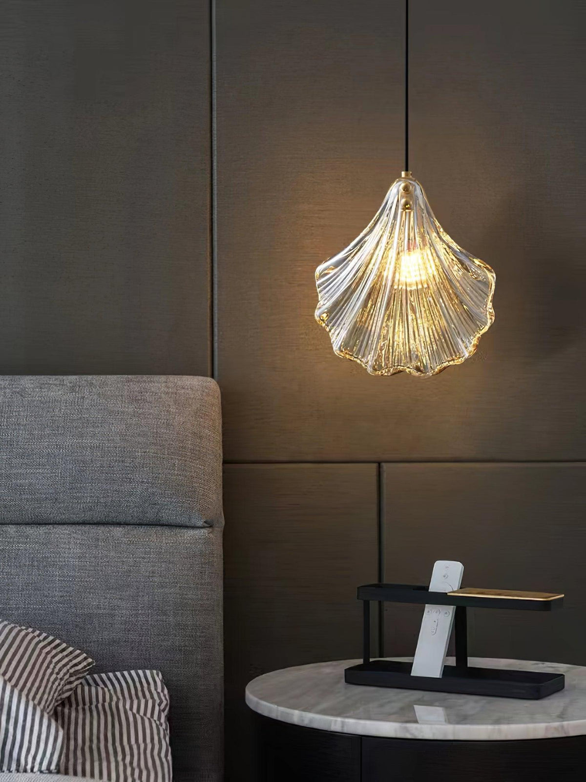 Veliraris Lampe Pendante Mini Swag en Verre Coquillage Art Nordic - Neutralighting
