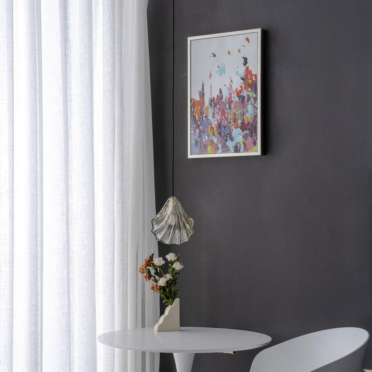 Veliraris Lampe Pendante Mini Swag en Verre Coquillage Art Nordic - Neutralighting
