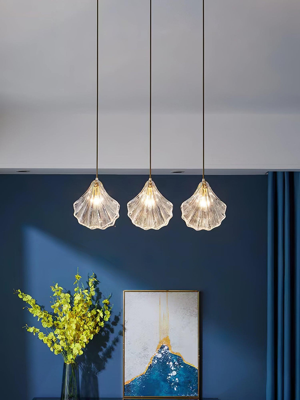 Veliraris Lampe Pendante Mini Swag en Verre Coquillage Art Nordic - Neutralighting