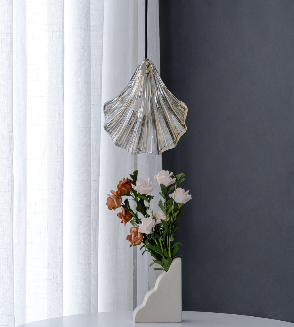 Veliraris Lampe Pendante Mini Swag en Verre Coquillage Art Nordic - Neutralighting