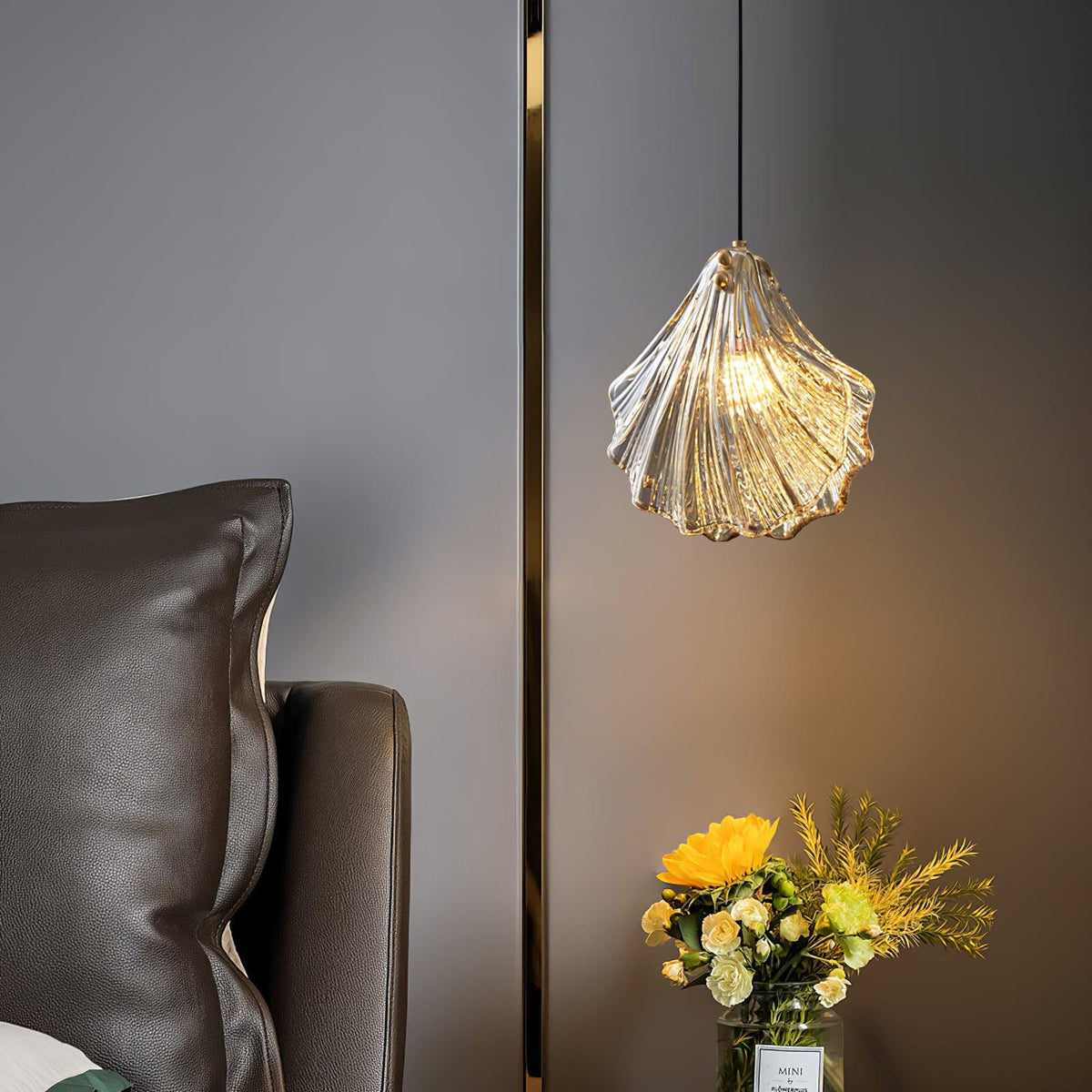 Veliraris Lampe Pendante Mini Swag en Verre Coquillage Art Nordic - Neutralighting
