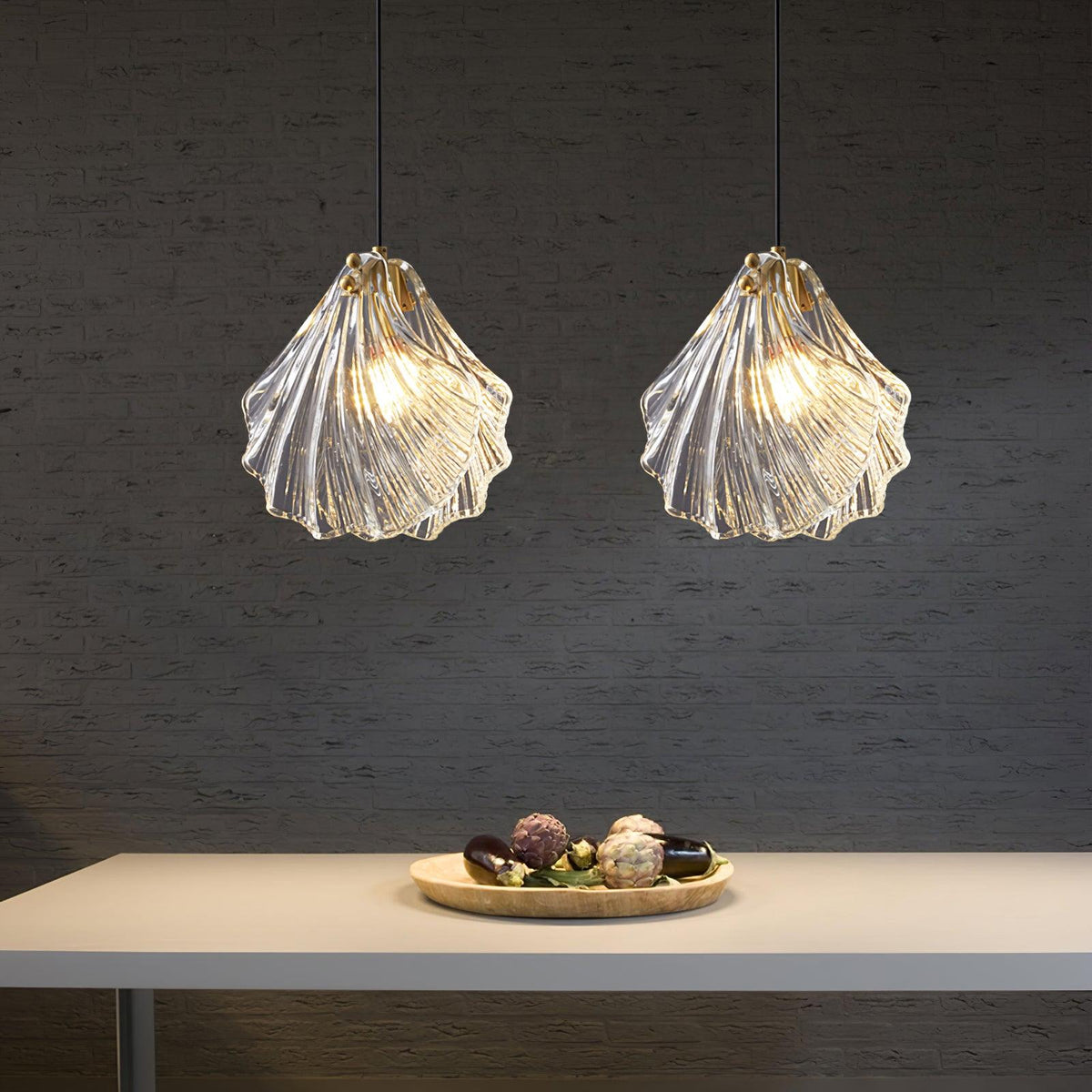 Veliraris Lampe Pendante Mini Swag en Verre Coquillage Art Nordic - Neutralighting