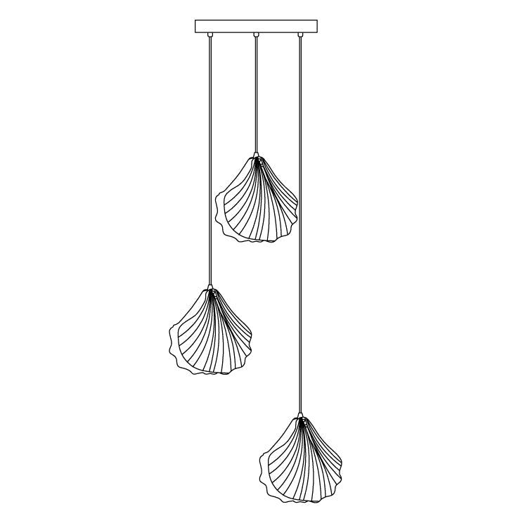 Veliraris Lampe Pendante Mini Swag en Verre Coquillage Art Nordic - Neutralighting