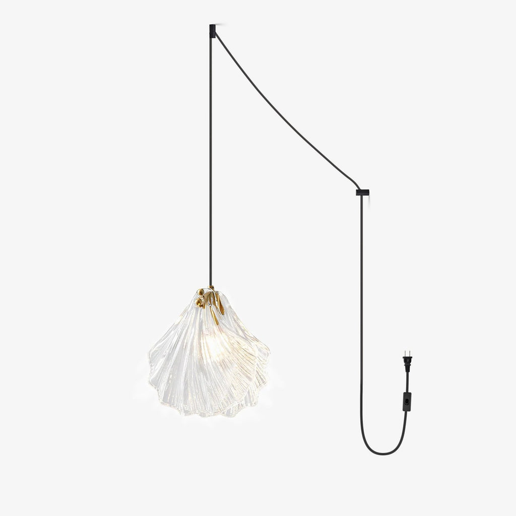Veliraris Lampe Pendante Mini Swag en Verre Coquillage Art Nordic - Neutralighting