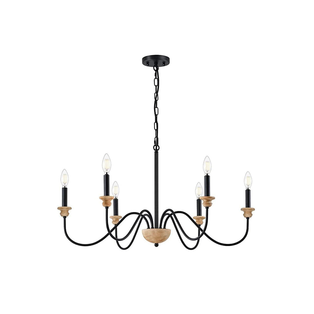 Zalaeira Lustre en Bois et Métal Traditionnel Style Industriel Vintage - Neutralighting