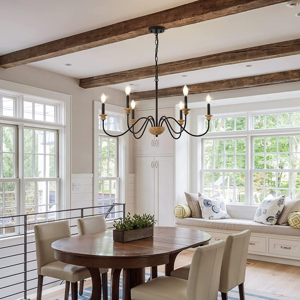 Zalaeira Lustre en Bois et Métal Traditionnel Style Industriel Vintage - Neutralighting