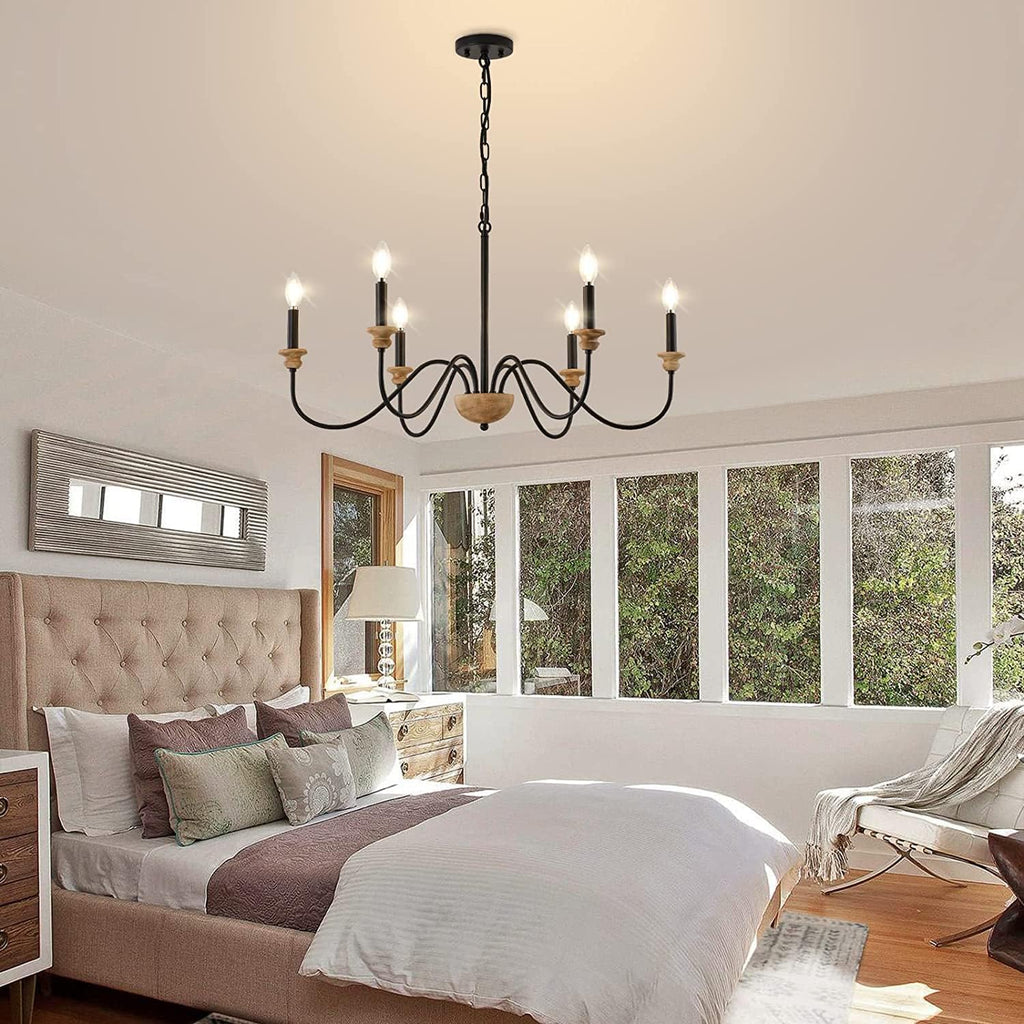 Zalaeira Lustre en Bois et Métal Traditionnel Style Industriel Vintage - Neutralighting