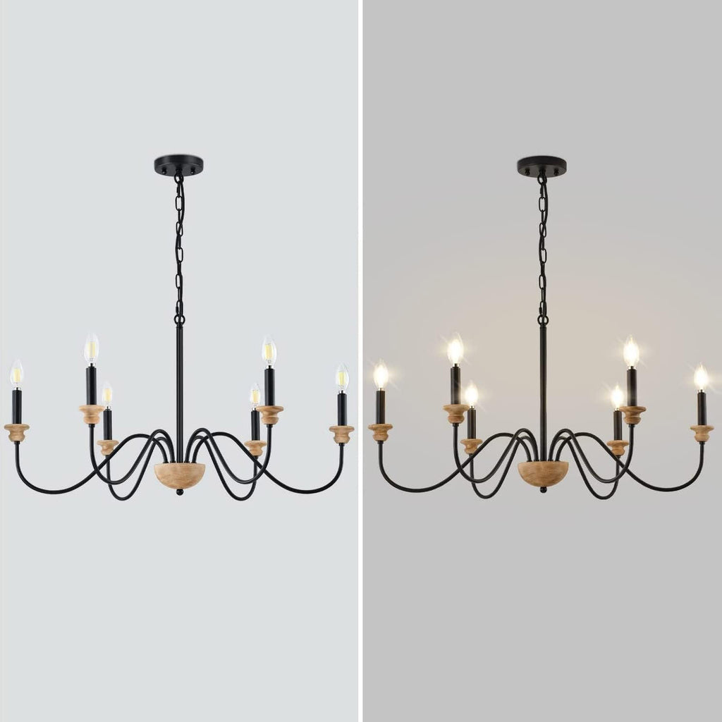 Zalaeira Lustre en Bois et Métal Traditionnel Style Industriel Vintage - Neutralighting