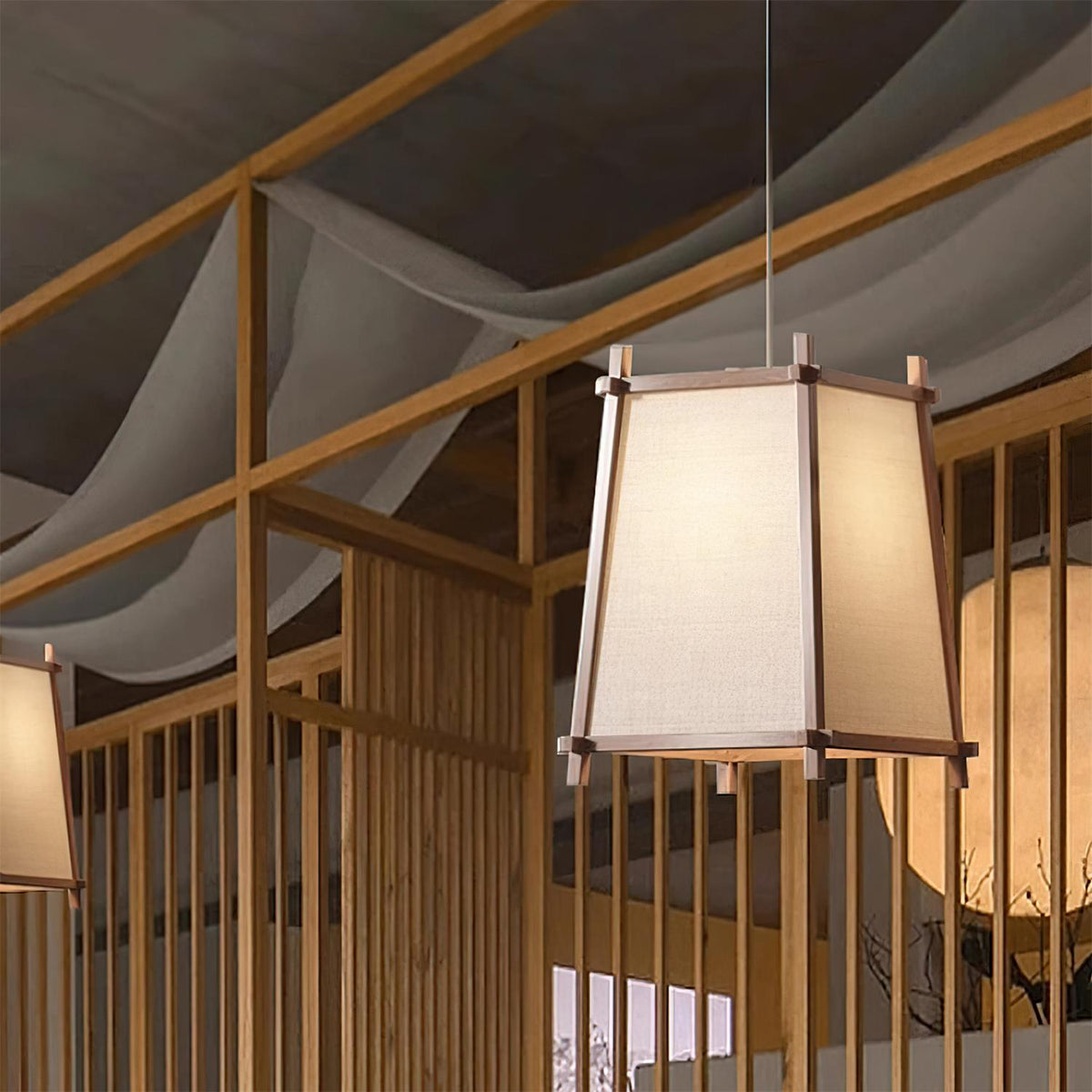 Suspension Calira Tissu Géométrique - Neutralighting