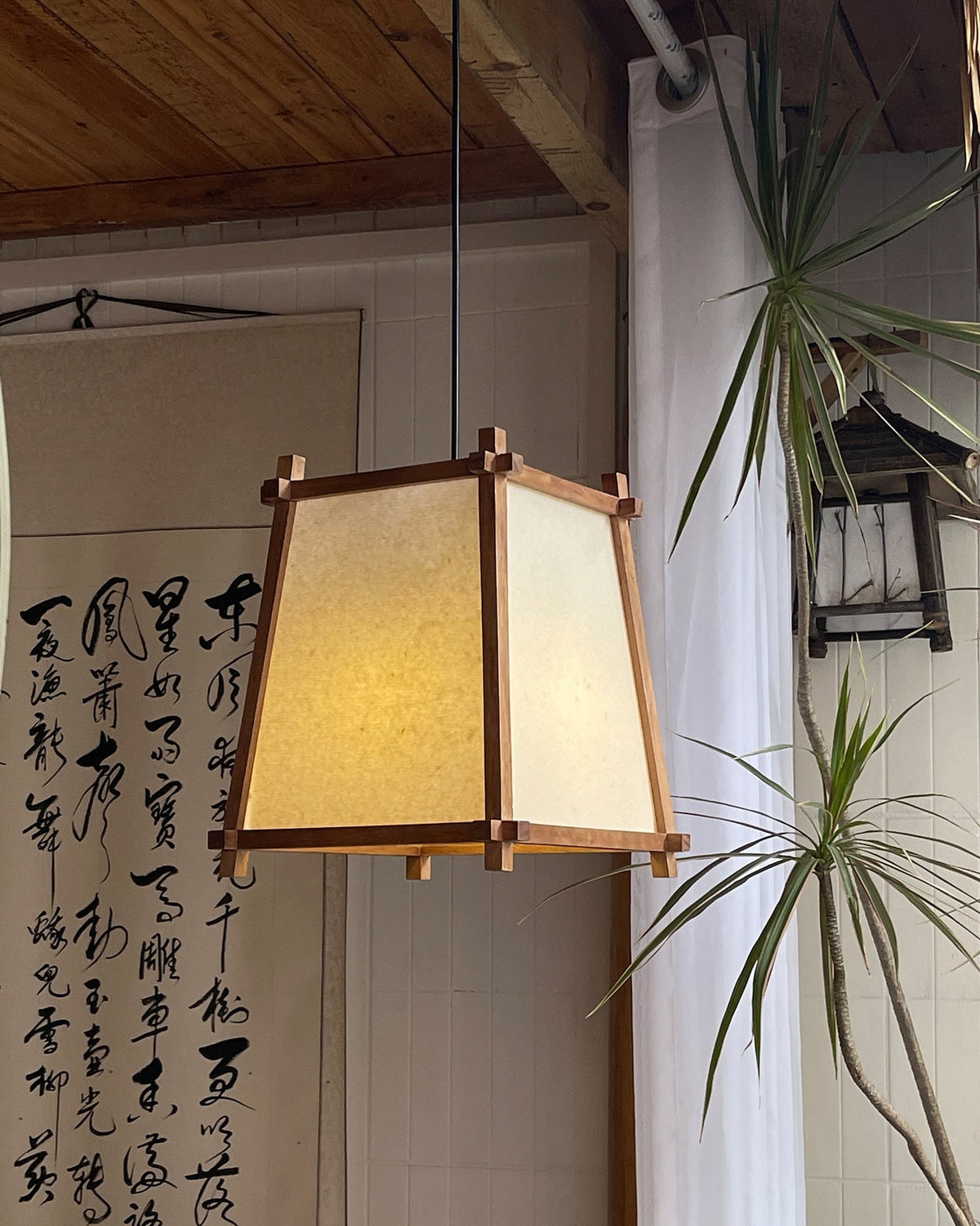 Suspension Calira Tissu Géométrique - Neutralighting