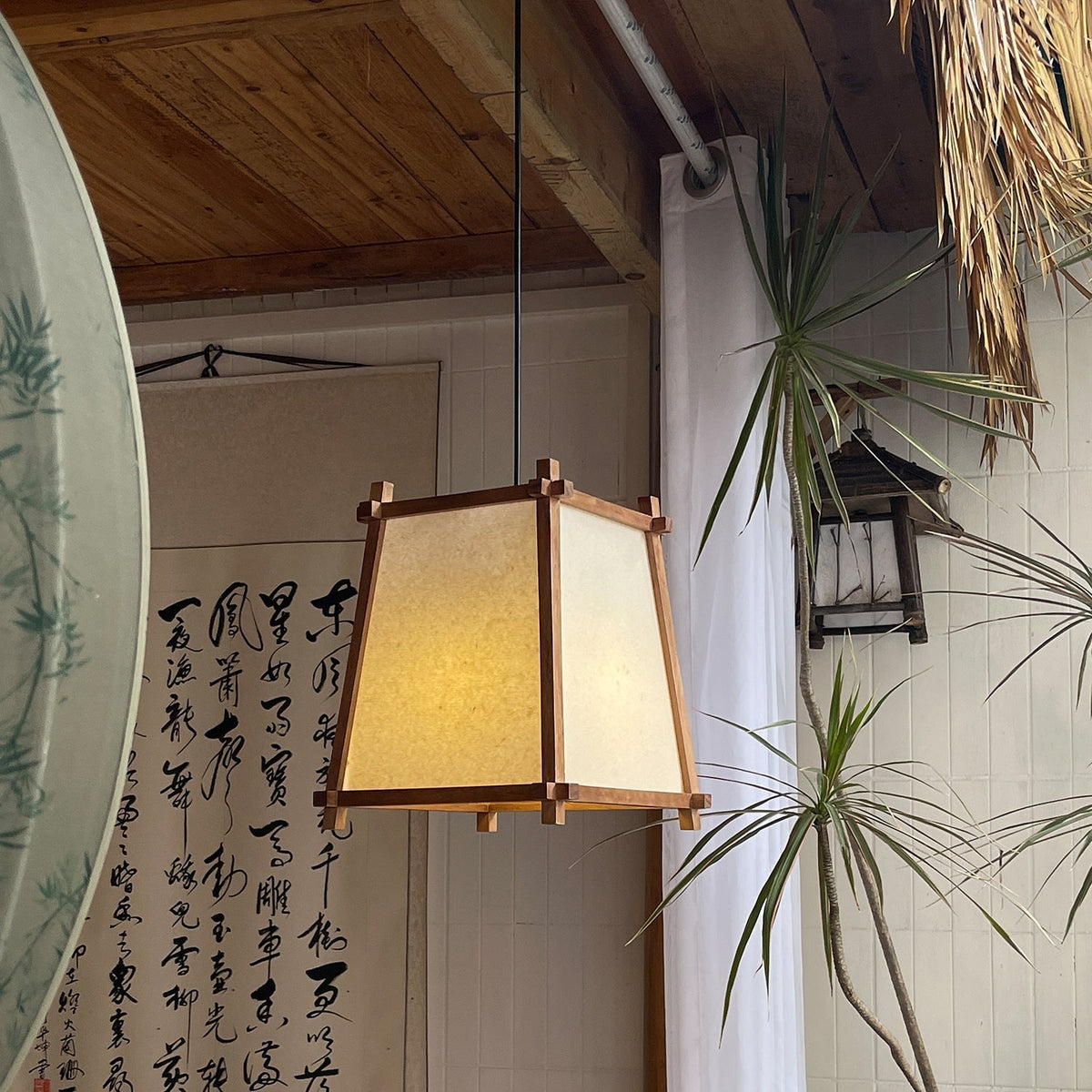 Suspension Calira Tissu Géométrique - Neutralighting