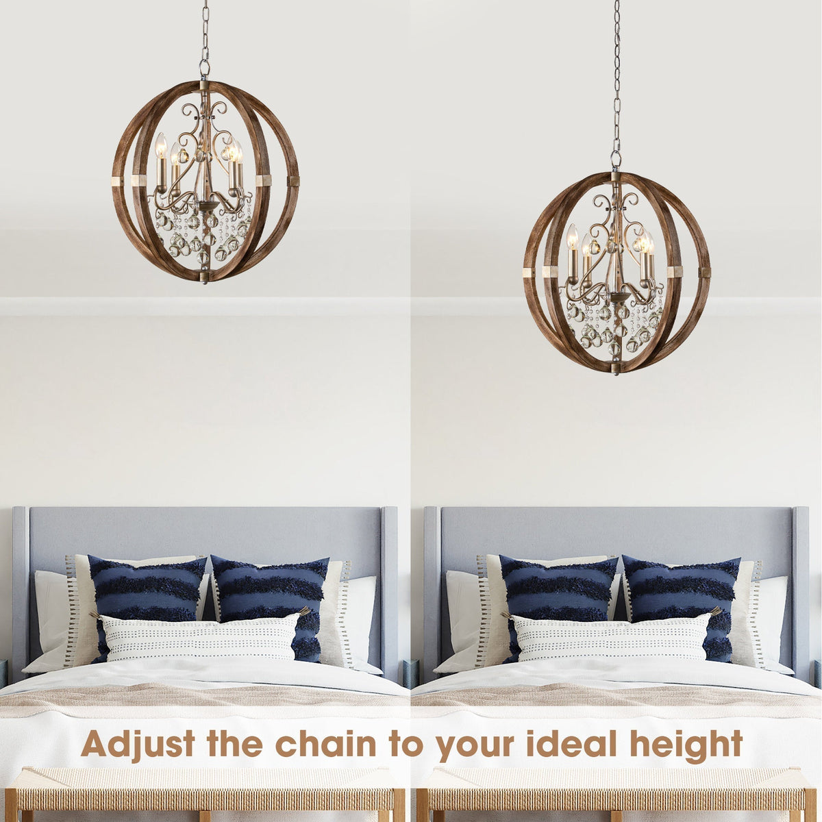 Suspension en bois et métal Oltheyra, élégance premium - Neutralighting