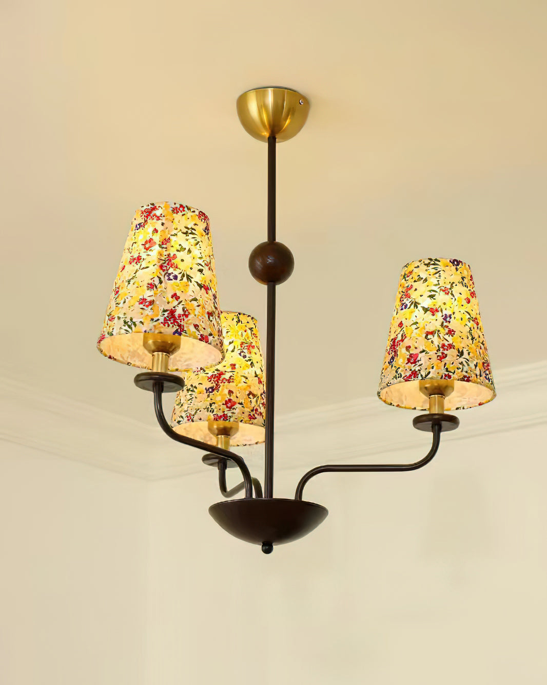 Siena Lustre Abat-jour en Tissu Floral Six Bras - Neutralighting