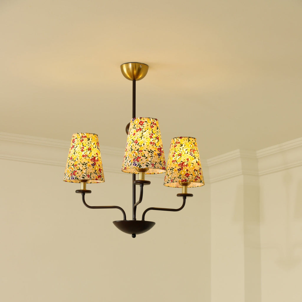 Siena Lustre Abat-jour en Tissu Floral Six Bras - Neutralighting