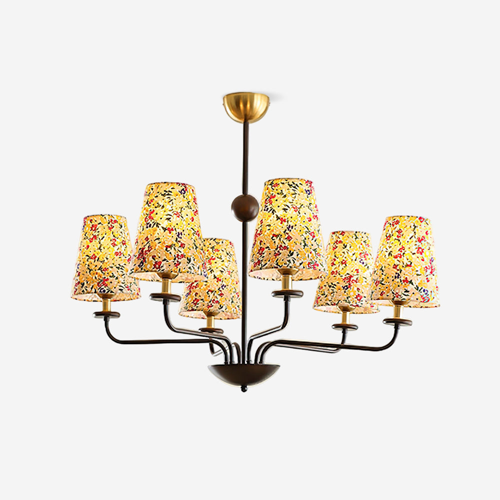 Siena Lustre Abat-jour en Tissu Floral Six Bras - Neutralighting
