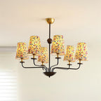 Siena Lustre Abat-jour en Tissu Floral Six Bras - Neutralighting
