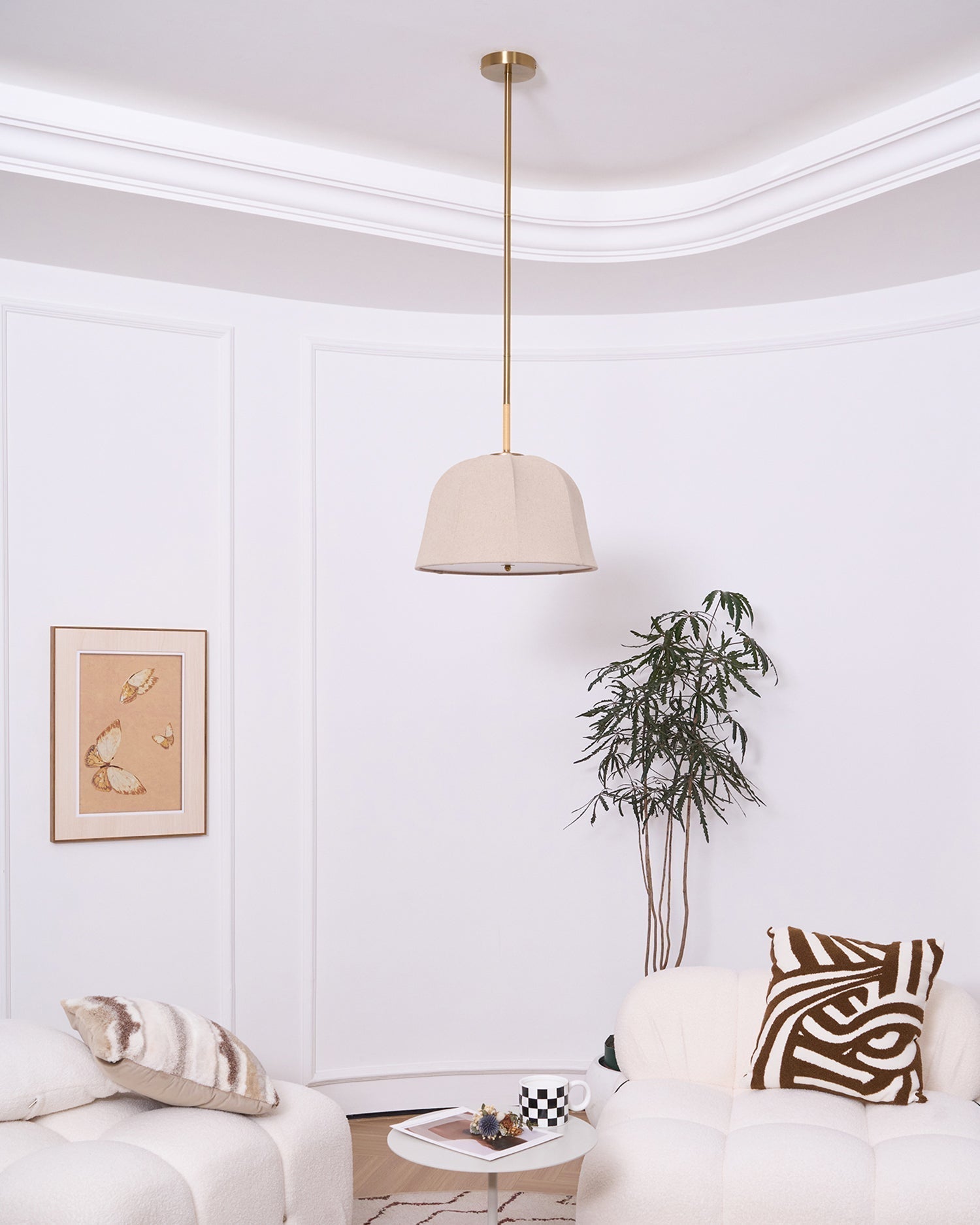 Fiora Lampe Suspendue en Tissu Vintage - Neutralighting