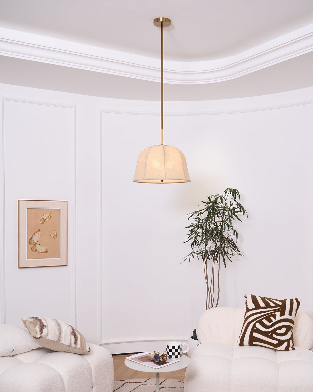Fiora Lampe Suspendue en Tissu Vintage - Neutralighting