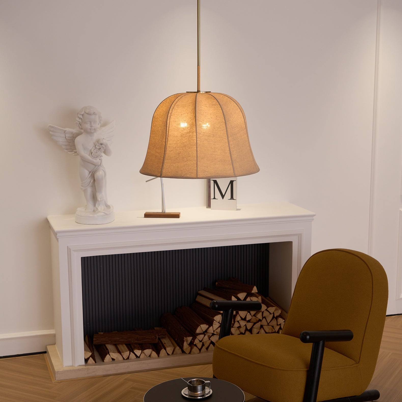 Fiora Lampe Suspendue en Tissu Vintage - Neutralighting