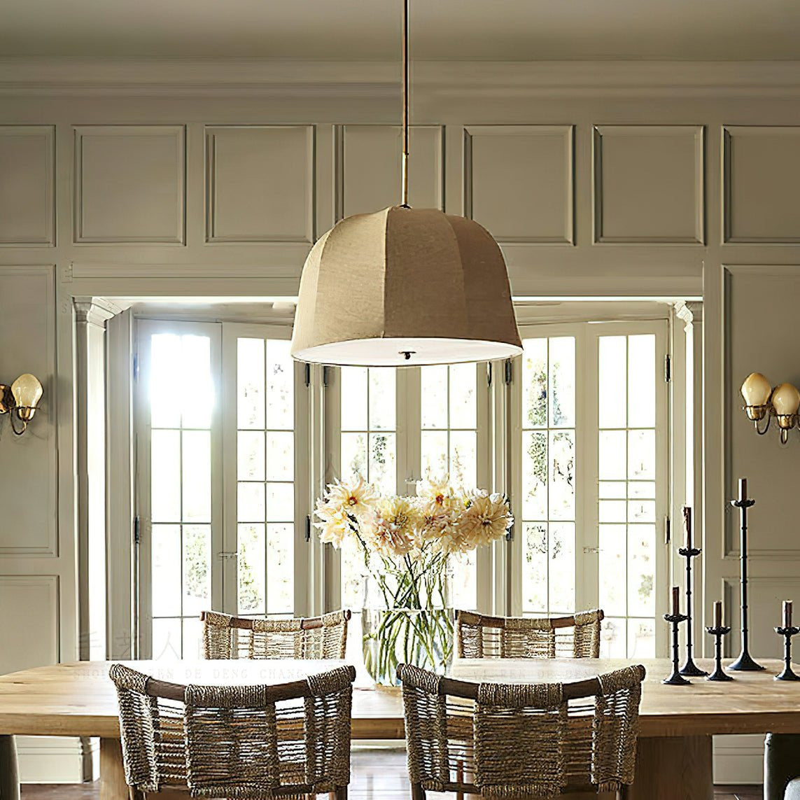 Tala Suspension Cloche en Tissu à Rayures - Neutralighting