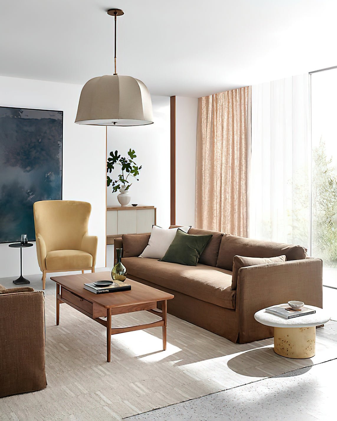 Fiora Lampe Suspendue en Tissu Vintage - Neutralighting